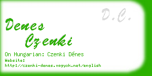 denes czenki business card